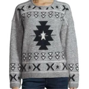 Banjo & Matilda Grey/Black/White Mohair Wool Blend Pullover Sweater Size Medium